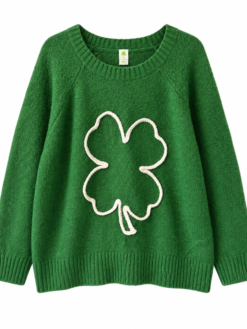 Lucky Clover Green Oversized Sweater 1X St. Patrick’s Day Cozy Knit 🍀